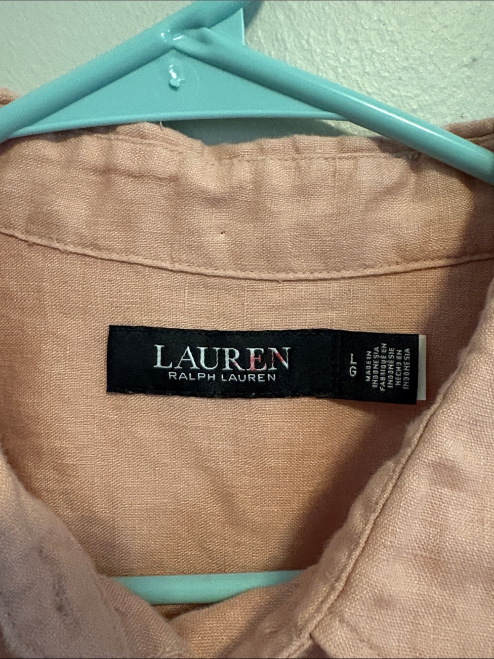 Linen Short-Sleeve Button-Up Linen Shirt in Blush - Picture 2 of 7